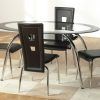 Round Black Glass Dining Tables and 4 Chairs (Photo 19 of 25)