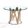 Round Glass and Oak Dining Tables (Photo 3 of 25)