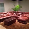 Red Leather Sectionals With Ottoman (Photo 5 of 10)