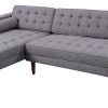 Element Right-Side Chaise Sectional Sofas in Dark Gray Linen and Walnut Legs (Photo 10 of 15)