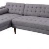 Element Left-Side Chaise Sectional Sofas in Dark Gray Linen and Walnut Legs (Photo 10 of 15)