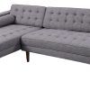 Element Left-Side Chaise Sectional Sofas in Dark Gray Linen and Walnut Legs (Photo 8 of 15)