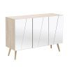 Natural Wood Mirrored Media Console Tables (Photo 3 of 25)