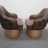 Chocolate Brown Leather Tufted Swivel Chairs (Photo 5 of 25)