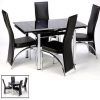 Black Glass Dining Tables and 4 Chairs (Photo 11 of 25)