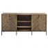 The Best Media Console Cabinet Tv Stands with Hidden Storage Herringbone Pattern Wood Metal