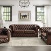 Faux Leather Sofas in Dark Brown (Photo 5 of 15)