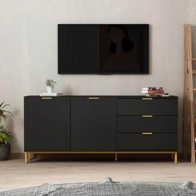 15 Photos Entertainment Center with Storage Cabinet