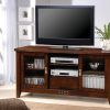 Baxton Wi5483-Walnut-Tv Gemini Wood Tv Stand with Latest Walnut Tv Cabinets With Doors (Photo 6697 of 7825)