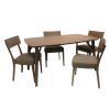 Adan 5 Piece Solid Wood Dining Sets (Set of 5) (Photo 7 of 25)