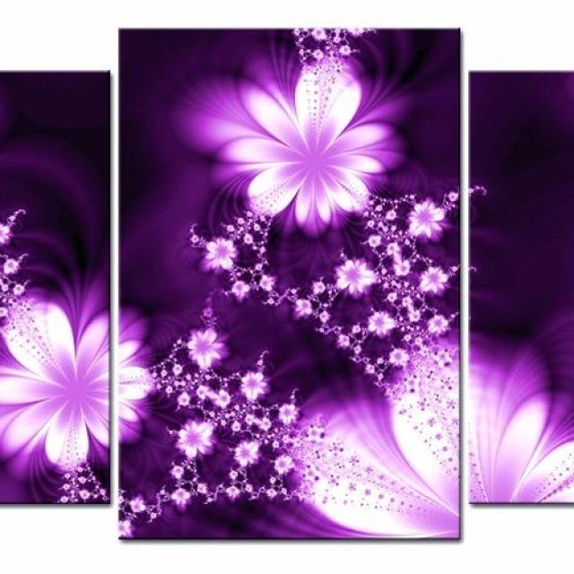 Top 15 of Purple Flowers Canvas Wall Art