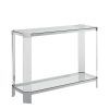 Parsons Clear Glass Top & Brass Base 48X16 Console Tables (Photo 18 of 25)