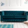 Blue Velvet Tufted Sofas (Photo 15 of 20)