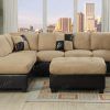 Leather and Suede Sectional (Photo 15 of 20)