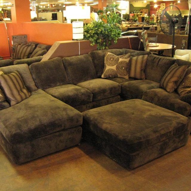 20 Photos Sectional Sofa with Oversized Ottoman