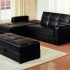 2024 Latest Black Leather Convertible Sofas