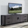 60" Ash Grey Wood Tv Stand Console - Industrial - Entertainment for Most Recent Grey Wood Tv Stands (Photo 4833 of 7825)