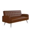 Celine Sectional Futon Sofas With Storage Camel Faux Leather (Photo 2 of 15)