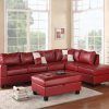 Red Leather Sectional Sofas With Ottoman (Photo 4 of 10)
