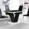Round Black Glass Dining Tables and 4 Chairs (Photo 5 of 25)
