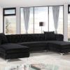 2Pc Connel Modern Chaise Sectional Sofas Black (Photo 9 of 15)