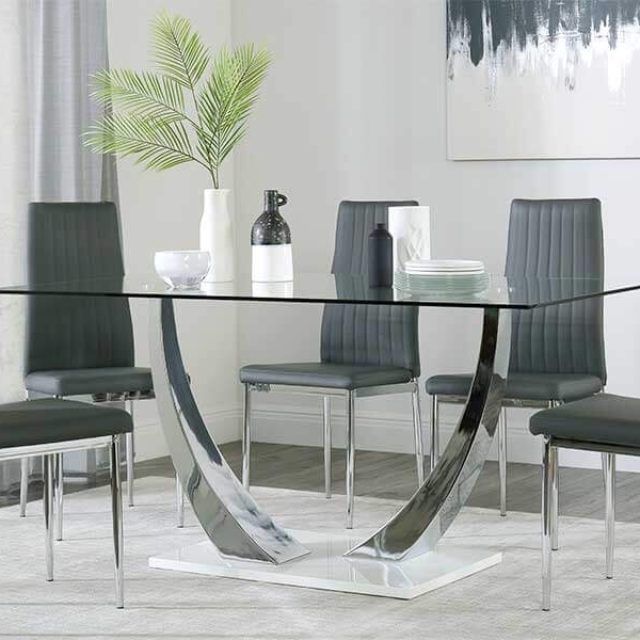 Top 25 of Glass Dining Tables and Chairs