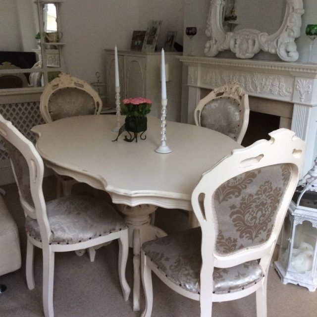 2024 Best of Shabby Chic Cream Dining Tables and Chairs