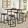 Jaxon 5 Piece Extension Counter Sets With Fabric Stools (Photo 2 of 25)