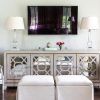 Natural Wood Mirrored Media Console Tables (Photo 7 of 25)