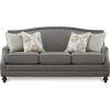 2Pc Polyfiber Sectional Sofas With Nailhead Trims Gray (Photo 6 of 15)