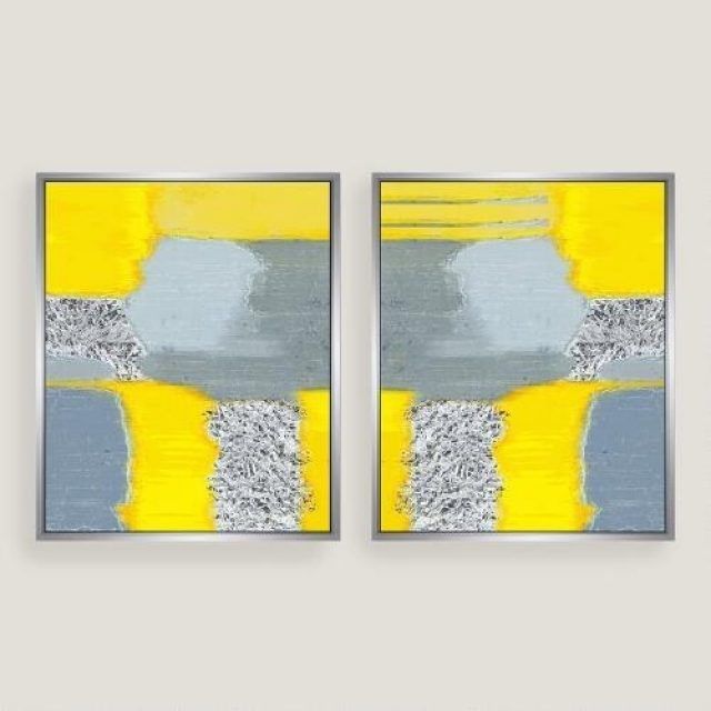  Best 15+ of Yellow and Grey Abstract Wall Art