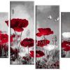 Red Flowers Canvas Wall Art (Photo 7 of 15)