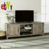 Modern Farmhouse Fireplace Credenza Tv Stands Rustic Gray Finish (Photo 6 of 15)