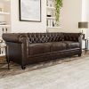Faux Leather Sofas in Dark Brown (Photo 11 of 15)