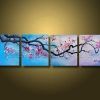 Cherry Blossom Oil Painting Modern Abstract Wall Art (Photo 15 of 20)