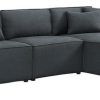 Element Left-Side Chaise Sectional Sofas in Dark Gray Linen and Walnut Legs (Photo 11 of 15)