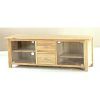 Oak Tv Stands With Glass Doors (Photo 1 of 20)