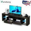 Zimtown Modern Tv Stands High Gloss Media Console Cabinet With Led Shelf and Drawers (Photo 10 of 15)