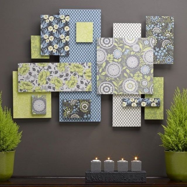 15 Best Ideas Fabric Covered Squares Wall Art