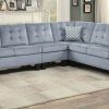 2Pc Polyfiber Sectional Sofas With Nailhead Trims Gray (Photo 3 of 15)
