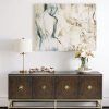 Gunmetal Perforated Brass Media Console Tables (Photo 11 of 16)