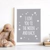 I Love You to the Moon and Back Wall Art (Photo 16 of 20)