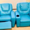 Moana Blue Leather Power Reclining Sofa Chairs With Usb (Photo 18 of 25)