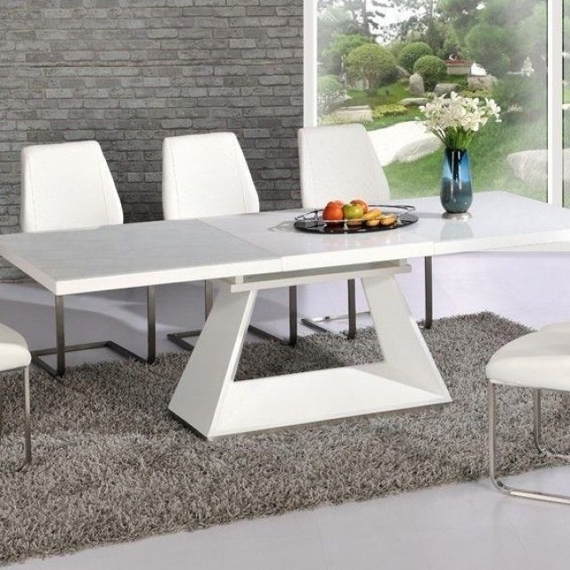 25 Ideas of White Gloss and Glass Dining Tables