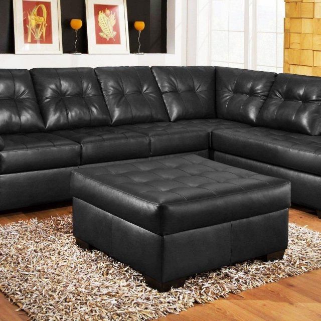 Top 20 of Black Leather Chaise Sofas