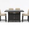 Jaxon Grey 5 Piece Extension Counter Sets With Fabric Stools (Photo 1 of 25)