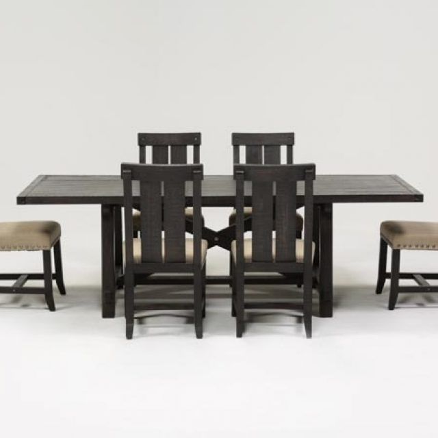 2024 Latest Jaxon 7 Piece Rectangle Dining Sets with Wood Chairs