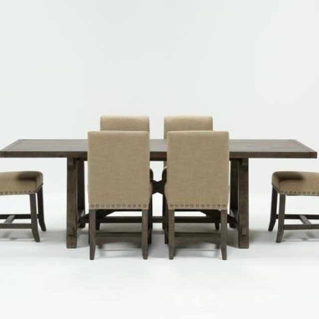 25 Inspirations Jaxon Grey 7 Piece Rectangle Extension Dining Sets with Uph Chairs