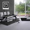 Black Glass Extending Dining Tables 6 Chairs (Photo 8 of 25)