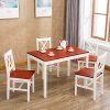 Adan 5 Piece Solid Wood Dining Sets (Set of 5) (Photo 21 of 25)